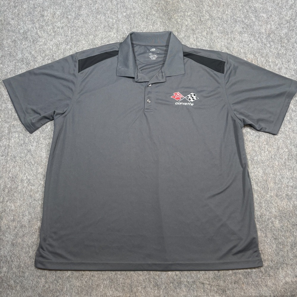 Ultra Club‎ Corvette Polo Shirt Men's Size 2XL Gray Cool & Dry Gray Short Sleeve